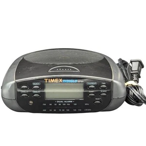 Timex Radio Alarm Clock Indiglo Dual Alarm AM/FM  Calendar Model T433B Tested - Picture 1 of 9