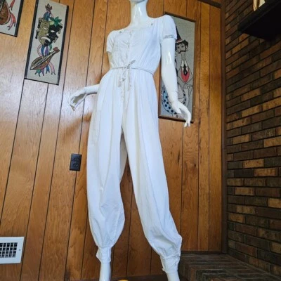 复古 70 年代 80 年代浪漫草原精灵气球裤连身裤 Cottagecore 连衫裤 S — 第 1/4 张图片