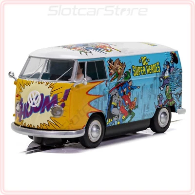 Scalextric C3933 VW Bus T1b Transporter Panel Van "DC Comics" 1:32 Auto Licht