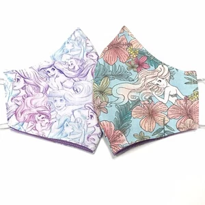 Ariel Little Mermaid Handmade Face Mask Fabric New Made to Order You Get 2 - Picture 1 of 3