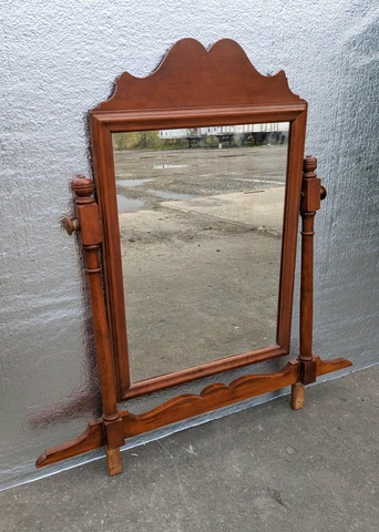 21"x32" Antique Vintage Old SOLID Wood Wooden Swivel Dresser Vanity Wall Mirror Cover
