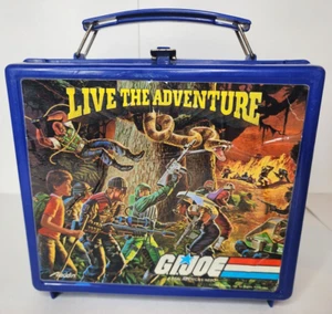 Aladdin G.I. 1986 vintage Fiambrera de plástico Joe (azul) con termo - Imagen 1 de 18