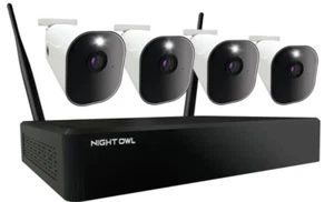 Night Owl 10 Channel 4 Camera Wire Free 1080p 1TB NVR Security System, White - Picture 1 of 2