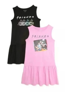 Nuevo con etiquetas Vestidos Friends Niñas Paquete de 2 Sin Mangas Negro y Rosa Talla 6-6X - Imagen 1 de 7