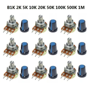 WTH148 Potentiometer Kit Assorted B1K 2K 5K 10K 20K 50K 100K 500K 1M 15mm 3-Pin - Picture 1 of 9