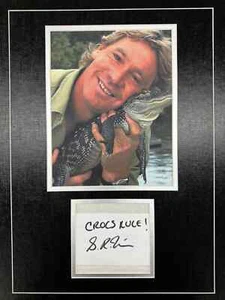 The Crocodile Hunter Steve Irwin Signed & Inscribed CROCS RULE! Display ICZ COA - Picture 1 of 3