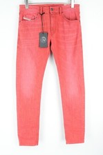 DIESEL Thommer-SP 0890E W31/L32 Men Jeans Cotton Stretch Washed Slim Skinny Red