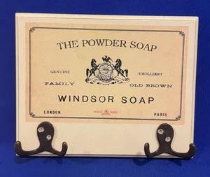 Jabón de madera para decoración de pared de baño París Londres Windsor con ganchos - Imagen 1 de 3