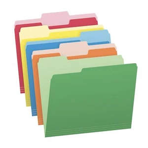 File Folders Two-Tone Assorted Colors Letter Size 1/3 Cut Tabs Office Organiz... - Picture 1 of 7