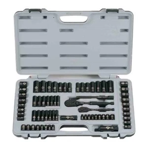 Ratchet Socket Set Black Chrome Finish (69-Piece) Carrying Case Anti-Corrosion - Picture 1 of 5