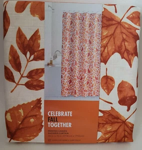 Leaves Fabric Shower Curtain - Celebrate Fall Together - 70 x 70 NEW Beautiful! - Picture 1 of 3
