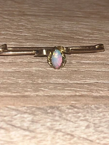 Broche prendedor solitario de ópalo de oro rosa de 9 quilates de colección probado como - Imagen 1 de 8