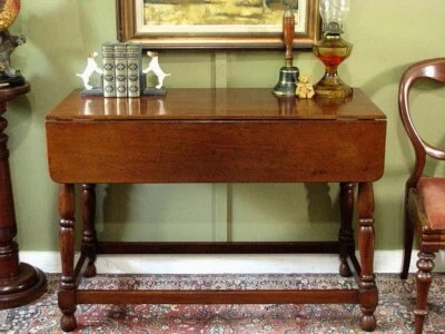 ANTIQUE AUSTRALIAN CEDAR DROP SIDE HALL TABLE/DINING TABLE ~ SPLAYED LEGS  c1900 - image 1 of 4