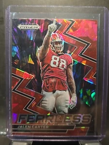 Selecciones del draft Panini Prizm 2023 novato Jalen Carter rojo hielo agrietado sin miedo #F-2 - Imagen 1 de 6