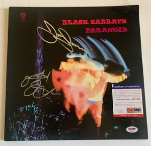 Black Sabbath Ozzy Osbourne & Tony Iommi Firmado Paranoid LP Certificado PSA - Imagen 1 de 4