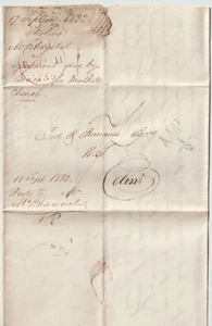 1832 STIRLING E/L (INCL COPY LETTER EX PERTH) GREEN ADDL½d MUTHILL CHURCH PAYMT - Foto 1 di 4