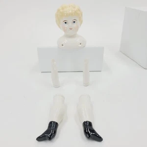 Vintage 1974 Porzellan Puppen Set speziell angefertigte Puppenteile blondes Haar blaue Augen - Bild 1 von 4