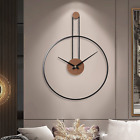 STNDBRNDS Large Decorative Wall Clock for Living Room, Metal & Walnut Dial