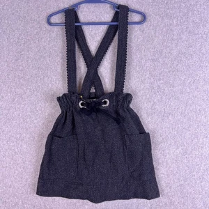 Zara Overall Strapsrock Mädchen 5 grau Rüschen Träger Taschen A-Linie Party - Bild 1 von 11