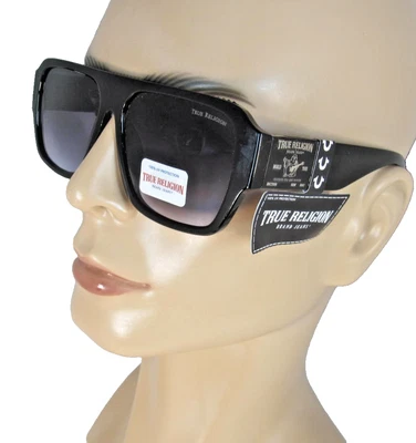 Мужские глянцевые черные пластиковые солнцезащитные очки TRUE RELIGION WORLD TOUR TRM1872-L4B-NS-U - Изображение 1 из 4