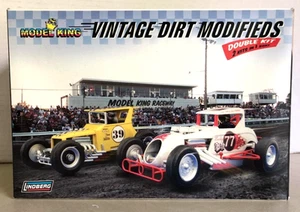 Lindberg Model King 1/25 Scale Vintage Dirt Modifieds Double Model Kit 603031 - Picture 1 of 6