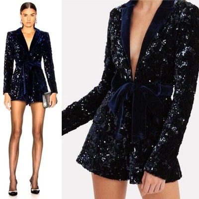 Mameluco Alexis Pamina Lentejuelas Cinturón Azul Talla XS Foto 1 de 4