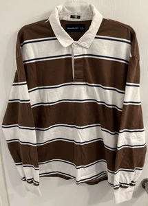 Vintage Abercrombie Rugby Shirt Mens Large Striped “Oversized” Polo Y2K - Picture 1 of 4
