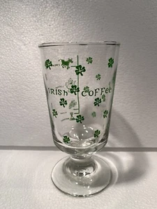 Vintage Shamrock And Recipe  Irish Coffee Footed Glasses - Picture 1 of 4