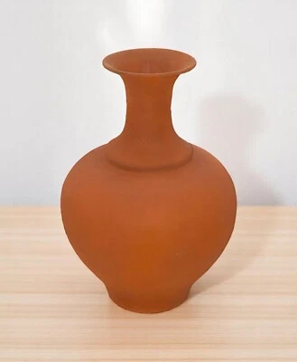 Handcrafted Metal Vase with Terracotta Finish – Rustic Table Top Decor Accent - Image 1 of 4