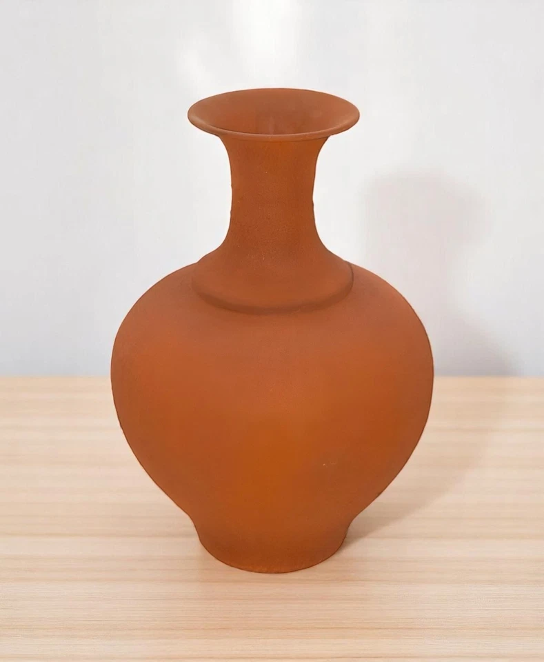Handcrafted Metal Vase with Terracotta Finish – Rustic Table Top Decor Accent - Image 1 of 4