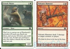 MTG Magic the Gathering TCG 8th Edition Volcanic Hammer & Grizzly Bears