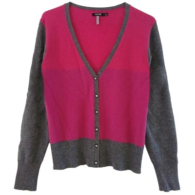 Apt 9 размер L 100% кашемир серый розовый коралл цвет блок классический v-образным вырезом кардиган - Изображение 1 из 4