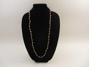 Vintage 36" Long Irregular Pearl Knotted Strand Necklace Sterling Silver Clasp - Picture 1 of 6