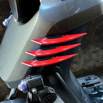 Universal Motorcycle Parts Winglet Aerodynamic Spoiler Wing w/ Adhesive Sticker - Image 1 of 4