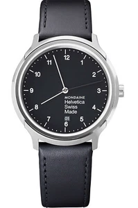 Swiss Made Nip Mondaine Helvetica No1 Sapphire Glass Men's Watch MH1.R2220.LB - Picture 1 of 6