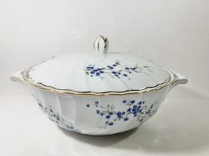 Bernardaud Myosotis Limoges Curved Tureen With Lid Bowl - Picture 1 of 11
