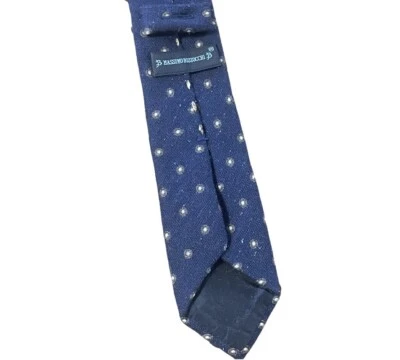 Corbata Massimo Bizzocchi of Kiton Cuello Ajustado Italia Franela Lana Seda Foulard Azul Marino Foto 1 de 4
