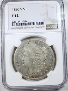 1896 S Morgan Silver Dollar NGC F12 Fine - Picture 1 of 4