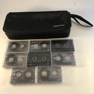Case Logic Cassette 15-Tape Carry Case Holder Black Zip w/ 8 TDK Blank Cassettes - Imagen 1 de 5