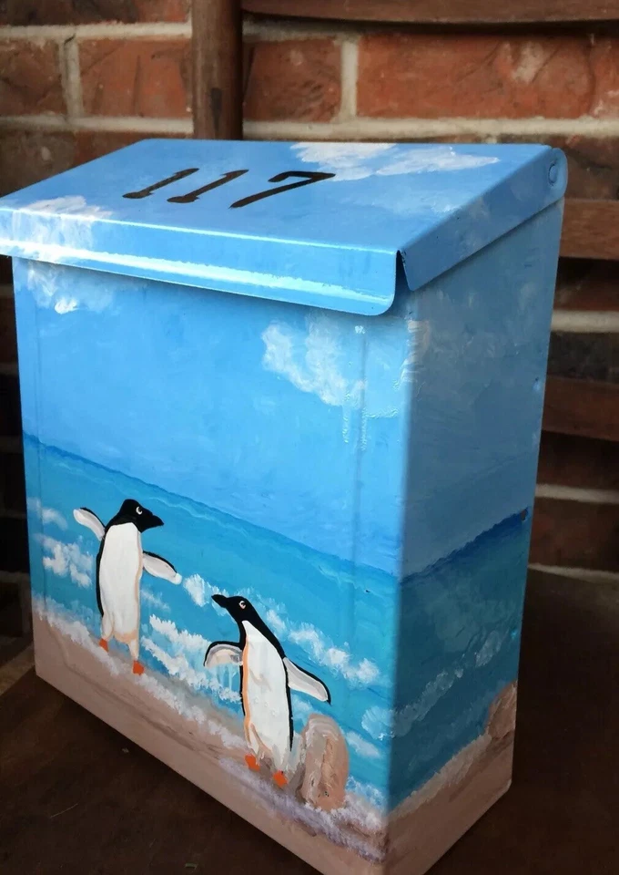 Hand Painted LOCKING Wall mount MAILBOX-special Order-U Design🌻 - Image 1 of 4