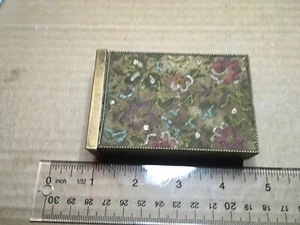 Vintage Art Deco Flower Sand Design & Brass lidded Cigarette Case by Marhill - Picture 1 of 12
