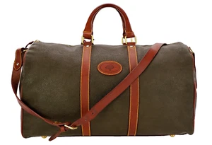 Vintage MULBERRY Pebbled Leather Duffle Weekender Travel Bag England + Extras - Picture 1 of 1