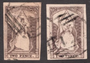 1852 Victoria, Australia Sc# 14, 14b , Imperf, Two Pence, QV. Used Cv$65 - Picture 1 of 1