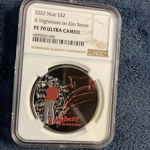 2022 NIGHTMARE ON ELM STREET 1 oz 999 Silver Coin NGC PF70 Ultra Cameo - Picture 1 of 5