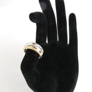 Milor Italy 925 Sterling Silver + Gold Tone Accent Dome Band Tapered Ring Sz 8.5 - Picture 1 of 10