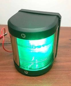 MARINE BOAT GREEN STARBOARD SIDE LED NAVIGATION LIGHT WATERPROOF BOATS UP TO 12M - Bild 1 von 7