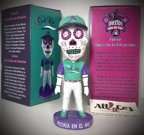 2020 PEORIA CHIEFS SUGAR SKULL "EN EL RIO" SGA (SP) BOBBLEHEAD COPA ~ NIB Cover
