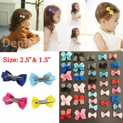 36pcs Baby Girl Kid Hair Clips Bow Bands Hairpin Alligator Ribbon Grosgrain Lot - Image 1 of 3