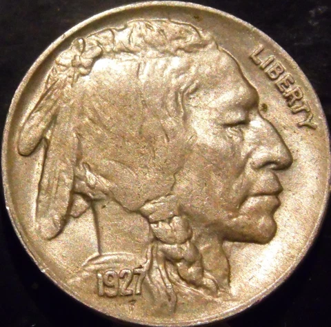 1927-P Buffalo Nickel Choice BU Uncirculated Full Horn Cover