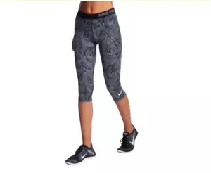 Womens Nike Pro Heights Vixen Snakeskin Print Capri Compression Tights - Sz L - Picture 1 of 6